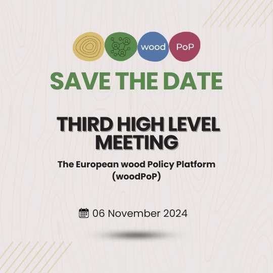 Save the date for the third high level meeting of the European Wood Policy Program on 06 November 2024.